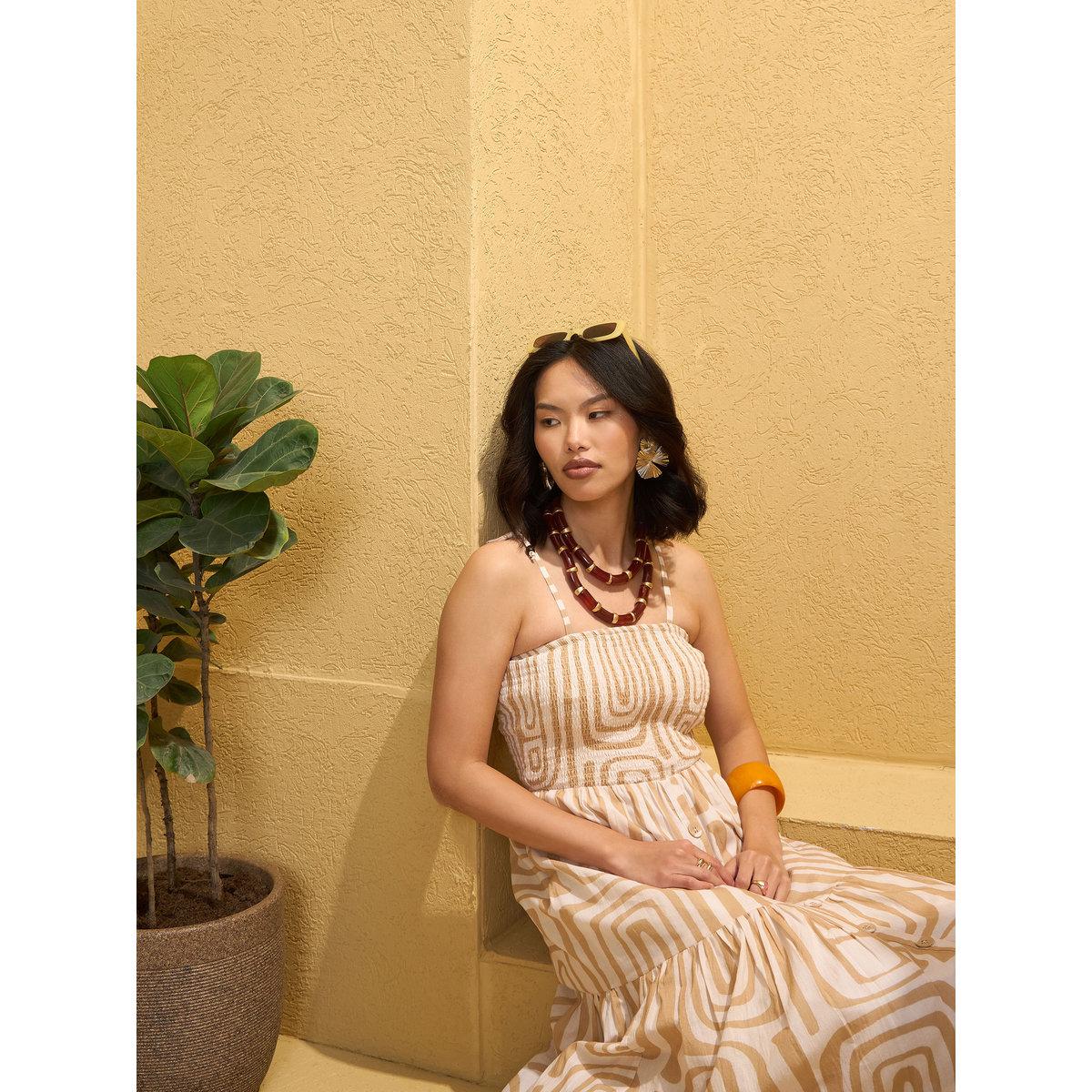 فستان طويل بحمالات وتفاصيل مُجمعة-women-clothing-dresses-image-2