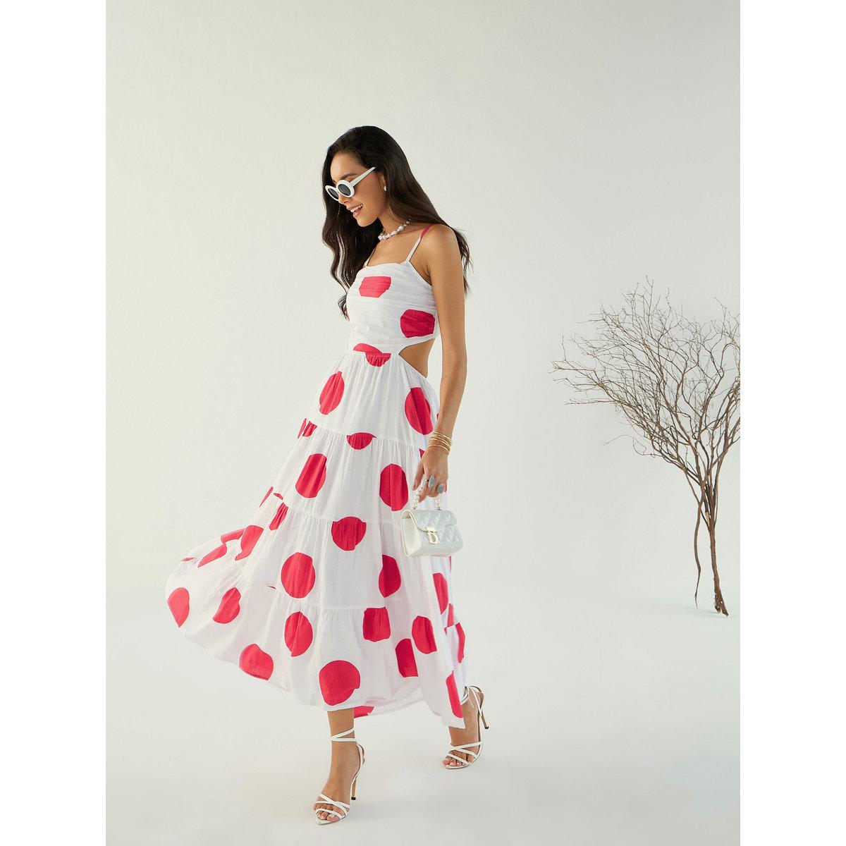 فستان ميدي بطبعة نقاط بولكا-women-clothing-dresses-image-3