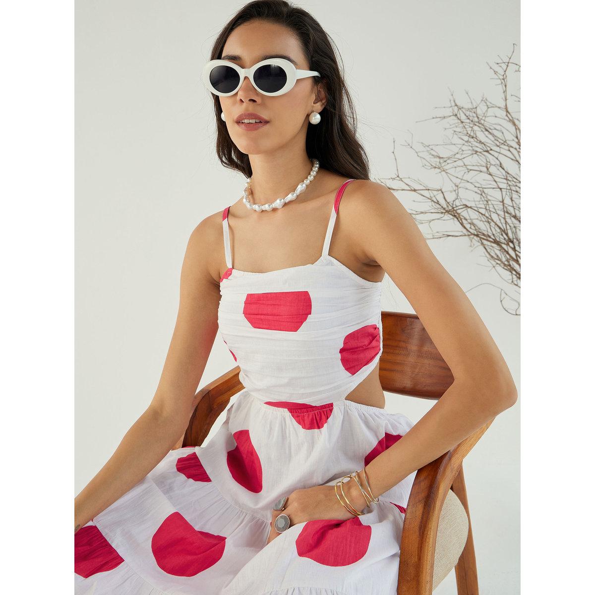فستان ميدي بطبعة نقاط بولكا-women-clothing-dresses-image-4
