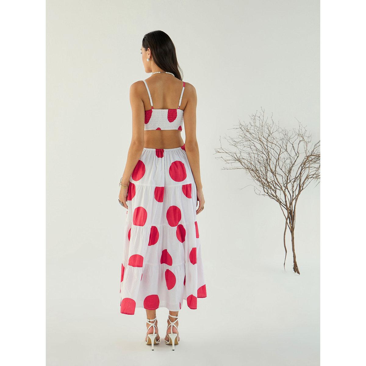 Sassafras White Back Cut-Out Polka Dot Midi Dress-women-clothing-dresses-image-5