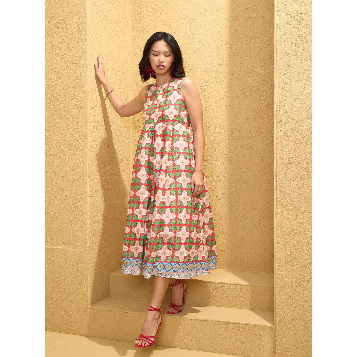 فستان ميدي مُطبع بالكامل بدون أكمام-women-clothing-dresses-image-7