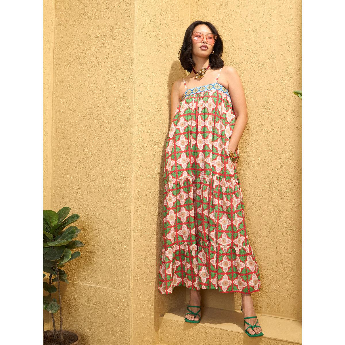 Sassafras Multi All Over Print Strappy Maxi Dress-women-clothing-dresses-image-2