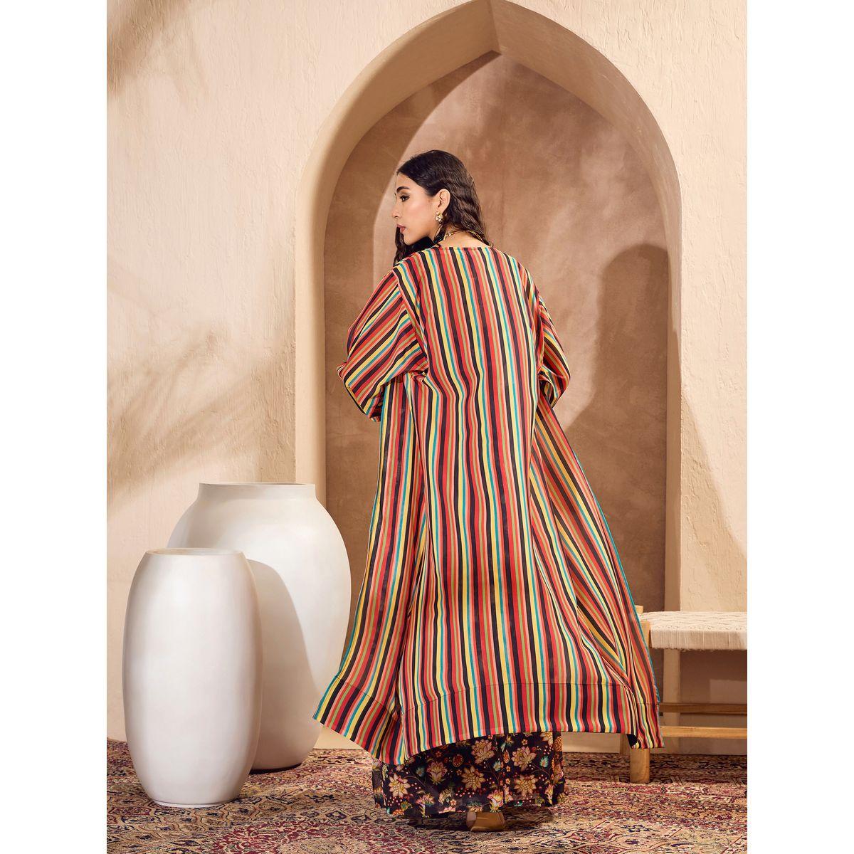 طقم منسق من تنورة وبلوزة قصيرة مع جاكيت-women-clothing-ethnicwear-salwarsuits-image-8