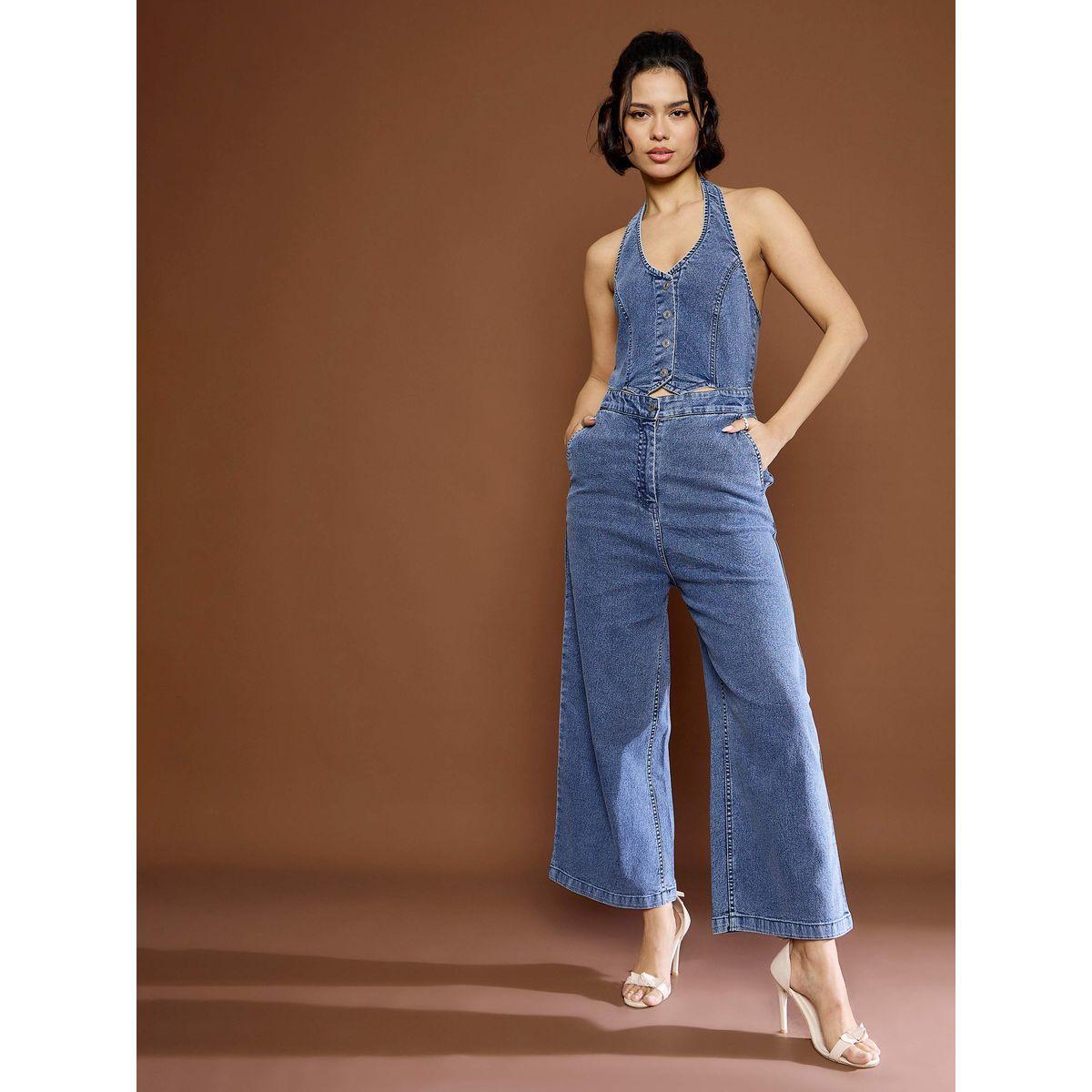 جمبسوت بقصة أرجل مستقيمة وياقة هولتر-women-clothing-jumpsuits-image-1