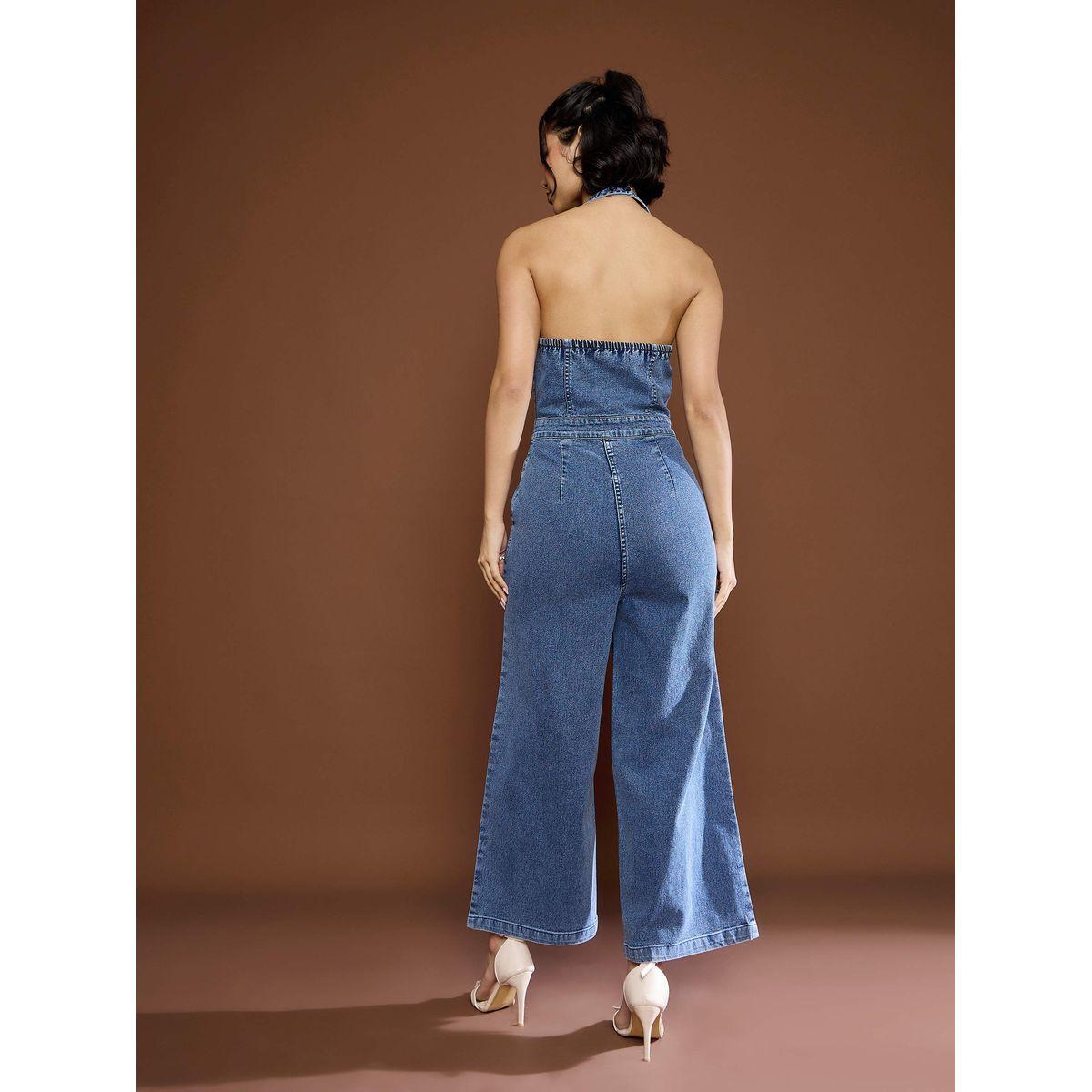 Sassafras Denim Straight Leg Jumpsuit with Halter Neck-women-clothing-jumpsuits-image-5