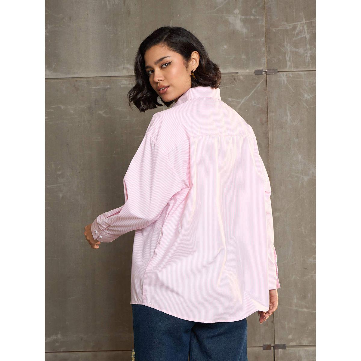 بلوزة فضفاضة مخططة بتفاصيل أزرار-women-clothing-shirtsandblouses-shirts-image-5
