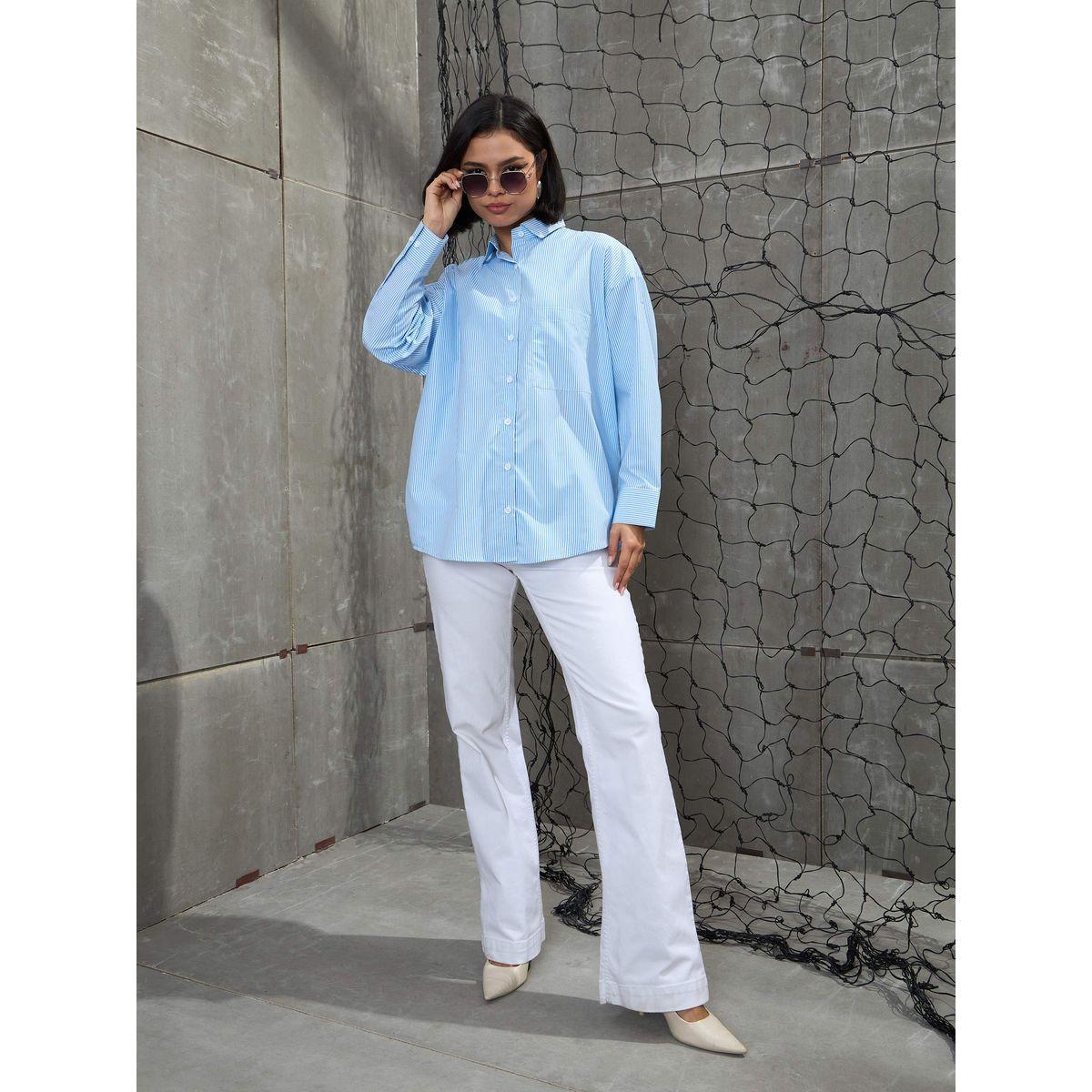 Sassafras Striped Oversized Buttoned Shirt-women-clothing-shirtsandblouses-shirts-image-7