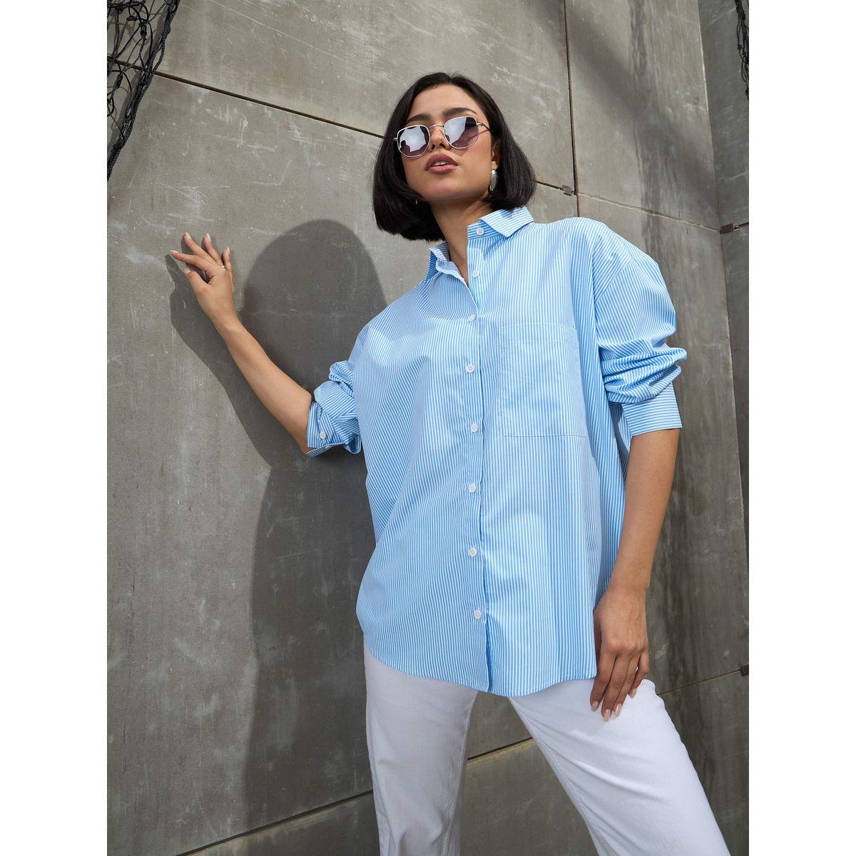 Sassafras Striped Oversized Buttoned Shirt-women-clothing-shirtsandblouses-shirts-image-8
