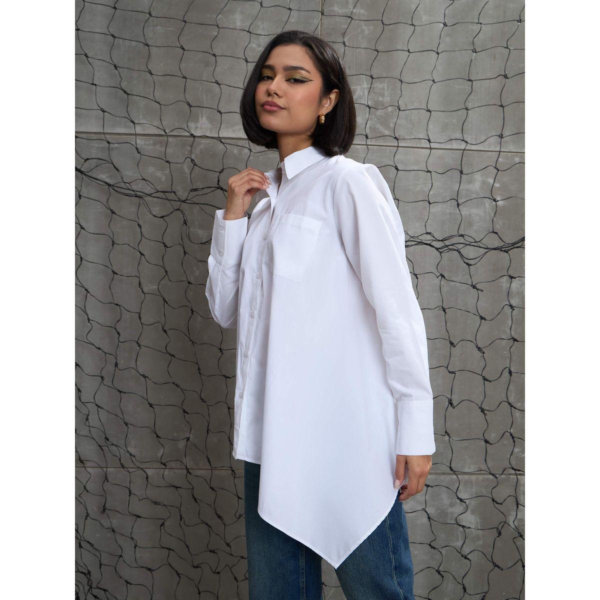 بلوزة بحافة غير متماثلة مع تفاصيل أزرار-women-clothing-shirtsandblouses-shirts-image-4