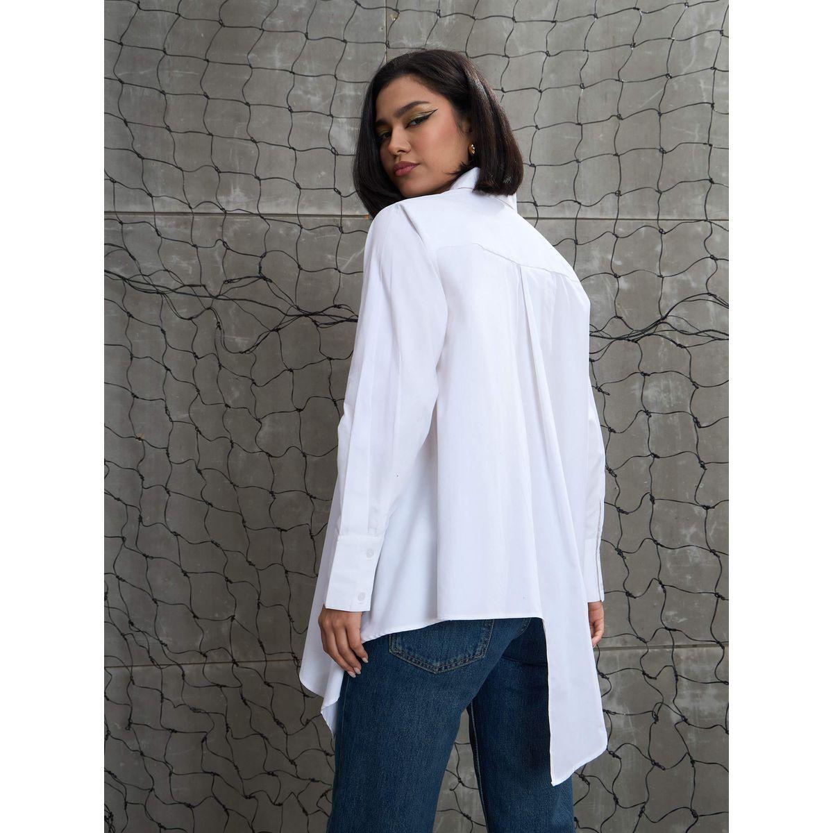 بلوزة بحافة غير متماثلة مع تفاصيل أزرار-women-clothing-shirtsandblouses-shirts-image-6