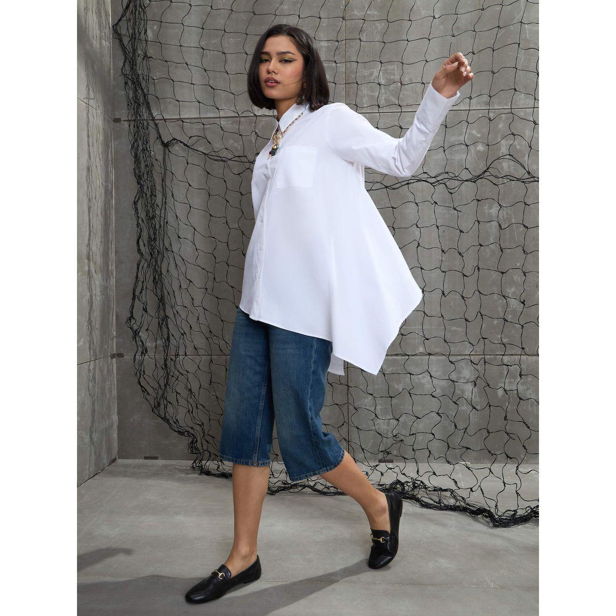 بلوزة بحافة غير متماثلة مع تفاصيل أزرار-women-clothing-shirtsandblouses-shirts-image-7