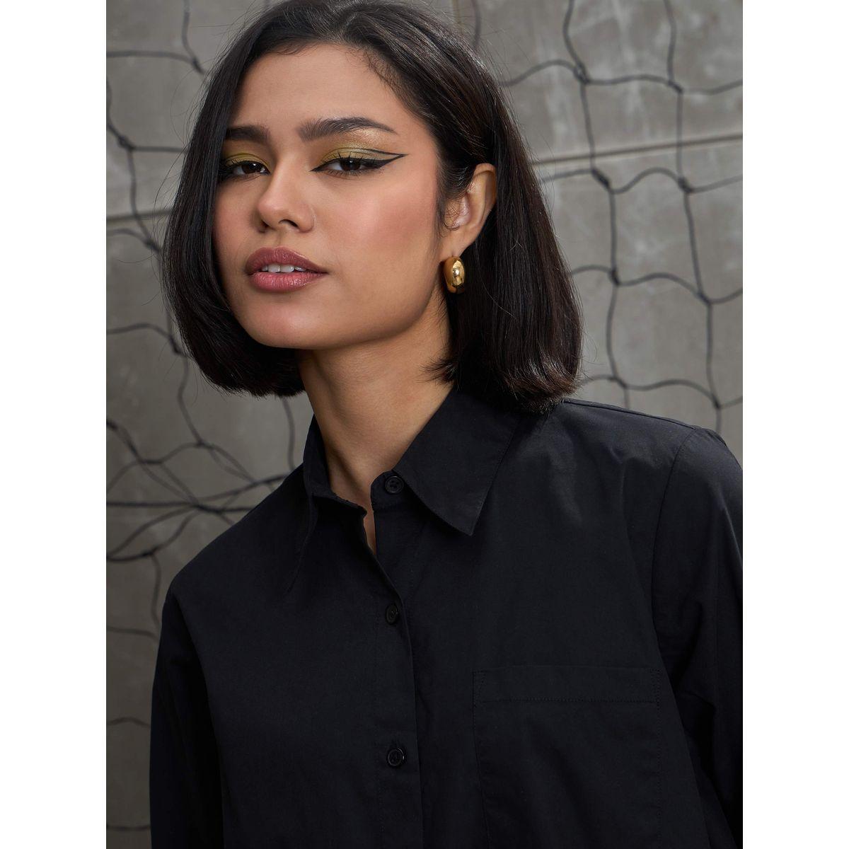 بلوزة بحافة غير متماثلة مع تفاصيل أزرار-women-clothing-shirtsandblouses-shirts-image-5