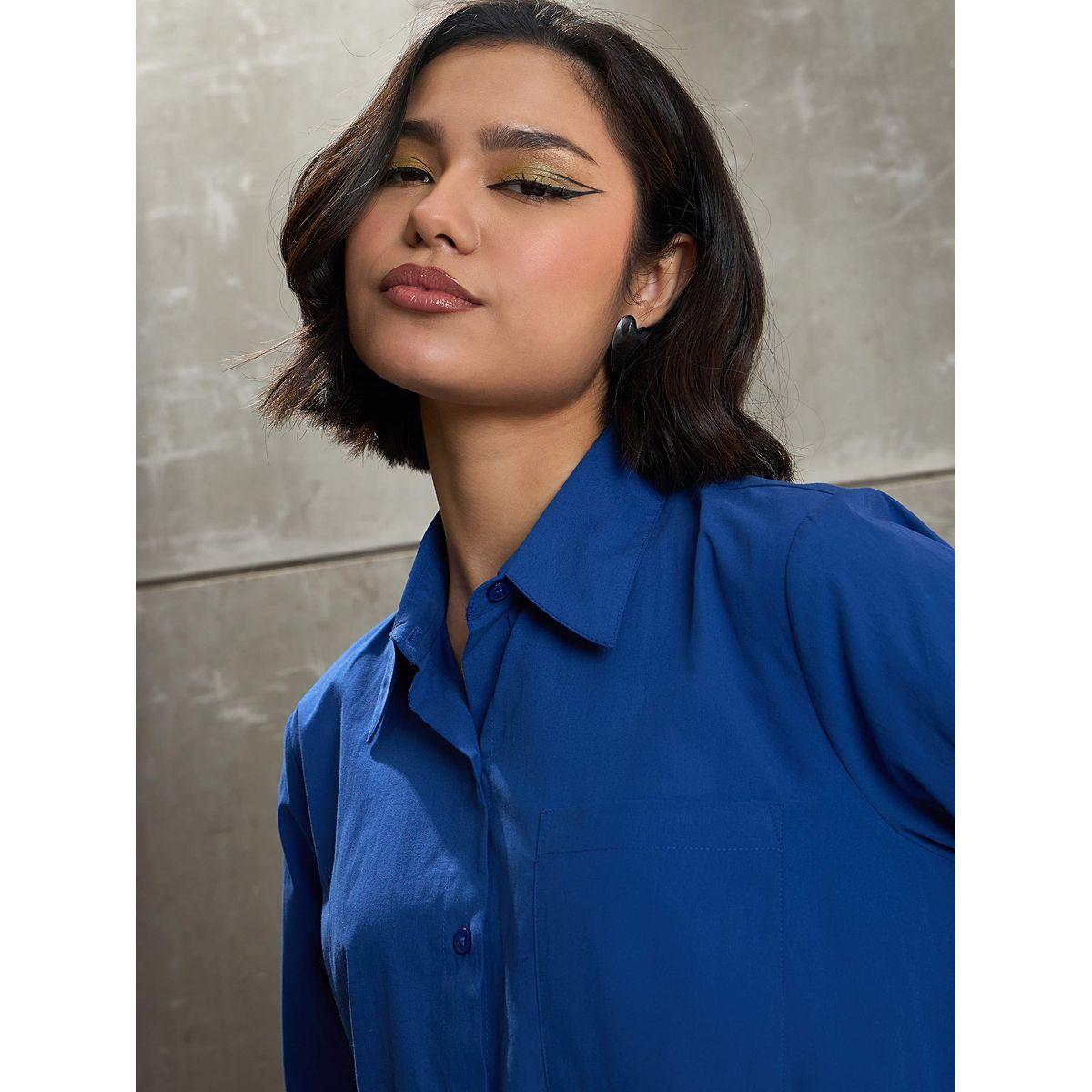 بلوزة بحافة غير متماثلة مع تفاصيل أزرار-women-clothing-shirtsandblouses-shirts-image-4