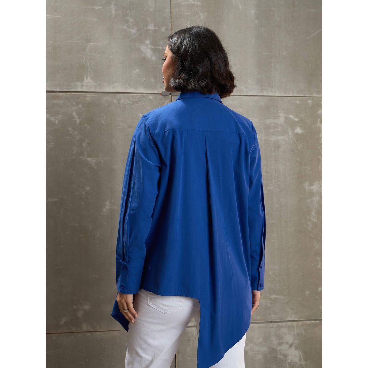 بلوزة بحافة غير متماثلة مع تفاصيل أزرار-women-clothing-shirtsandblouses-shirts-image-5