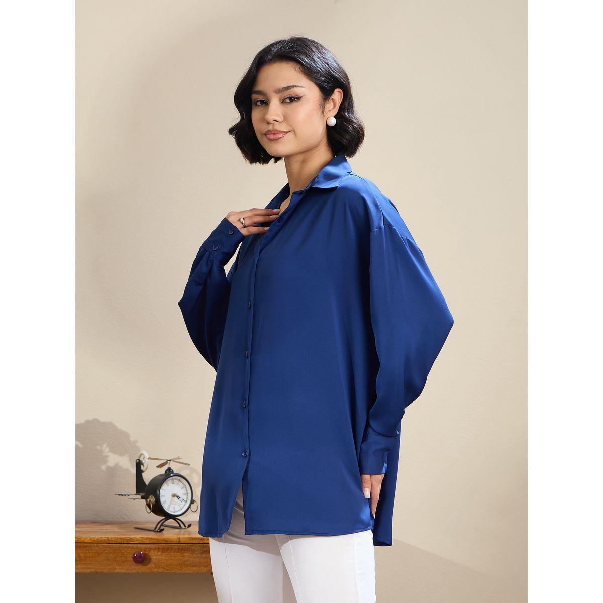 بلوزة ساتان فضفاضة بحافة منحنية-women-clothing-shirtsandblouses-shirts-image-3