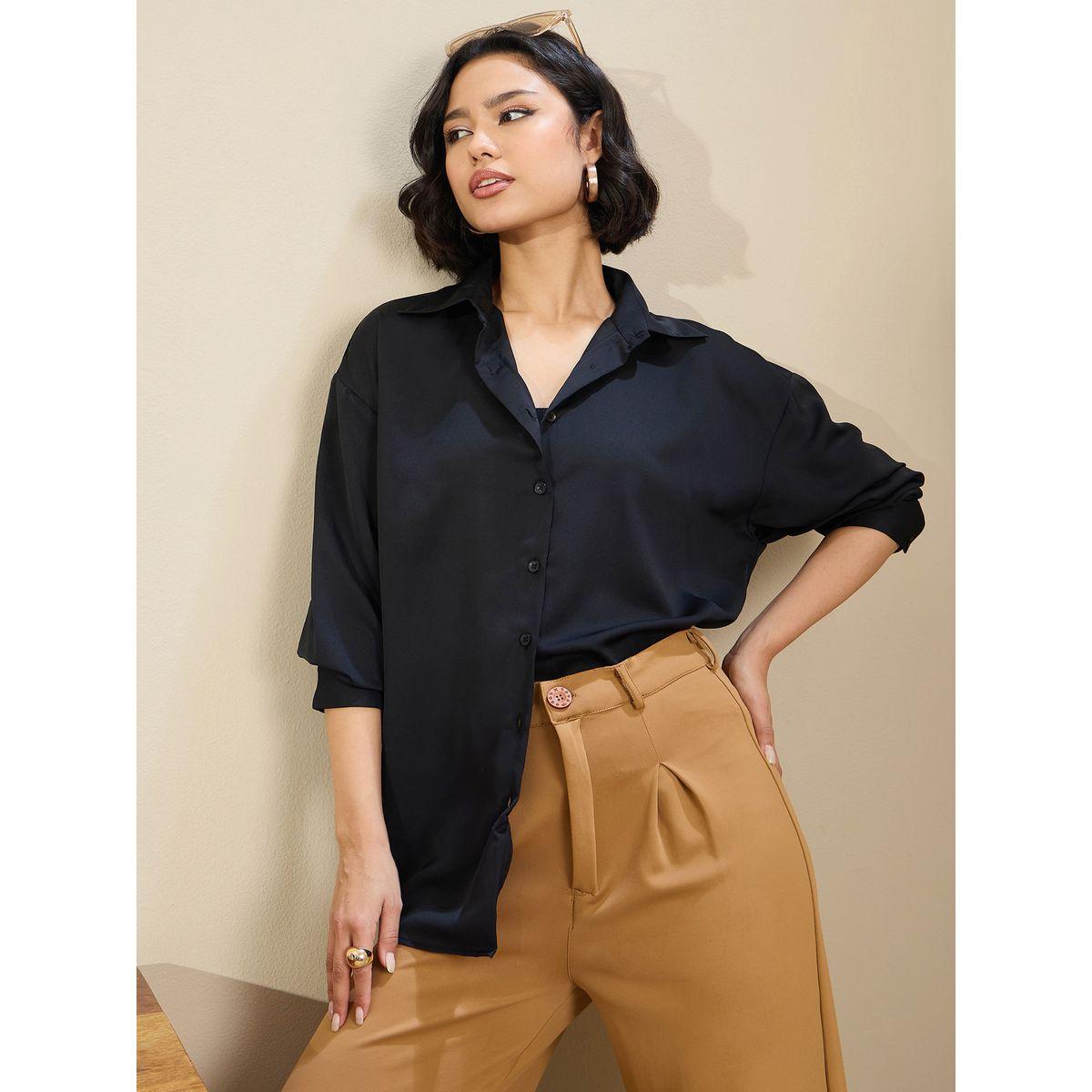 بلوزة ساتان فضفاضة بحافة منحنية-women-clothing-shirtsandblouses-shirts-image-1