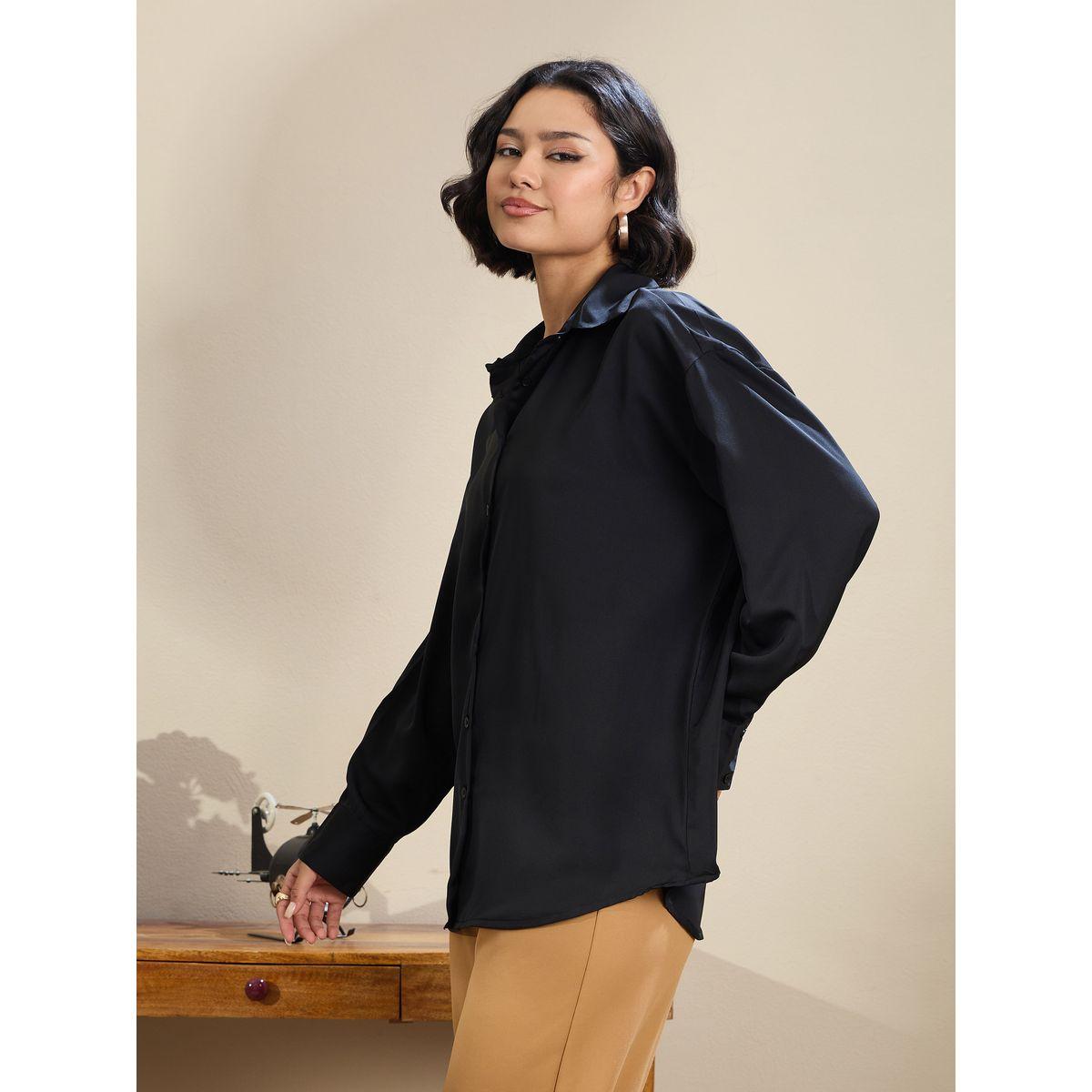 بلوزة ساتان فضفاضة بحافة منحنية-women-clothing-shirtsandblouses-shirts-image-3