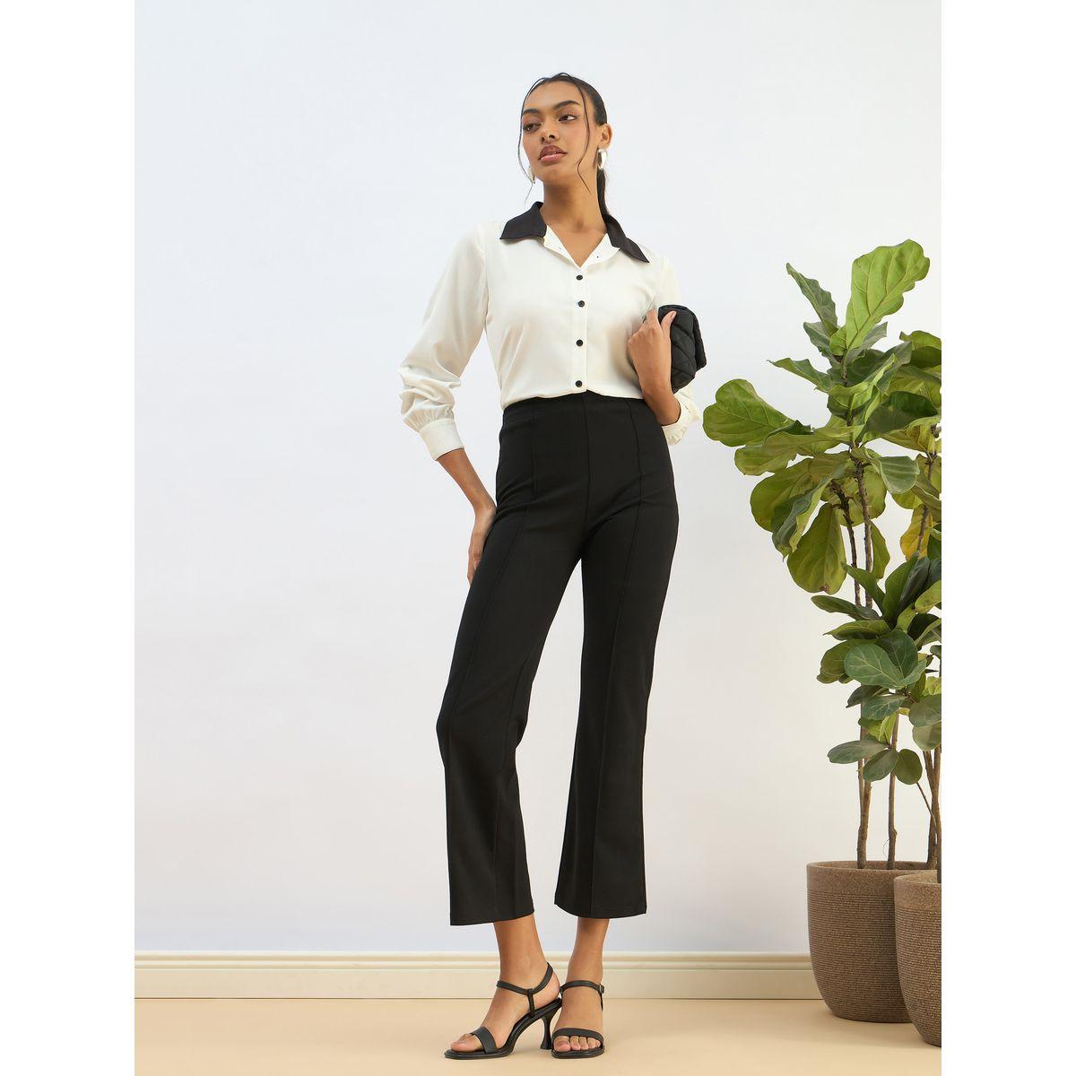 Sassafras White Contrast Collar Regular Fit Buttoned Shirt-women-clothing-shirtsandblouses-shirts-image-2