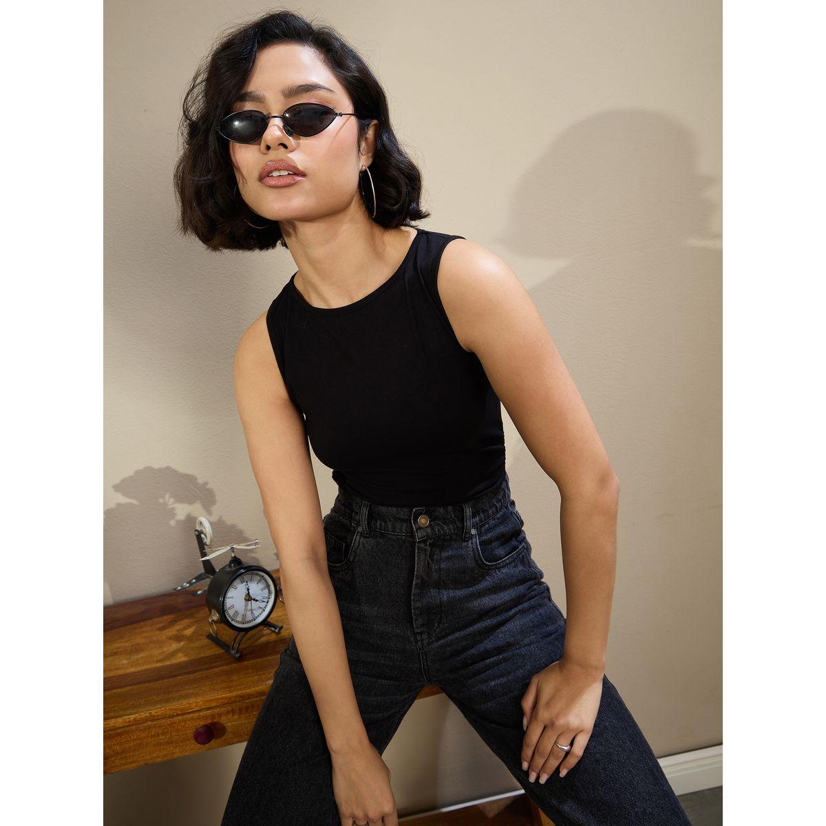 بلوزة قصيرة بدون أكمام مع تفاصيل أزرار-women-clothing-tshirts-image-7