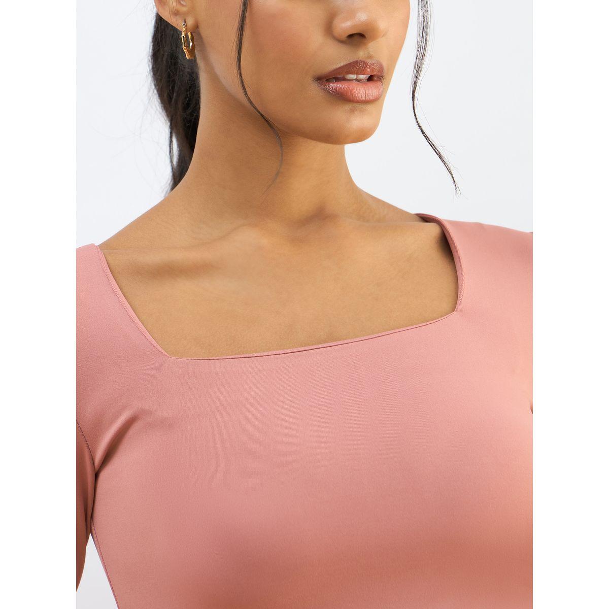 بلوزة قصيرة محبوكة بياقة مربعة-women-clothing-tshirts-image-4
