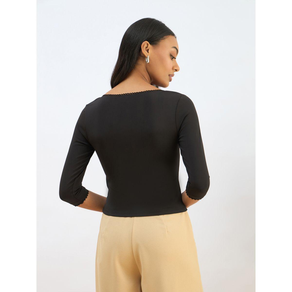 بلوزة قصيرة محبوكة بتفاصيل-women-clothing-tshirts-image-5