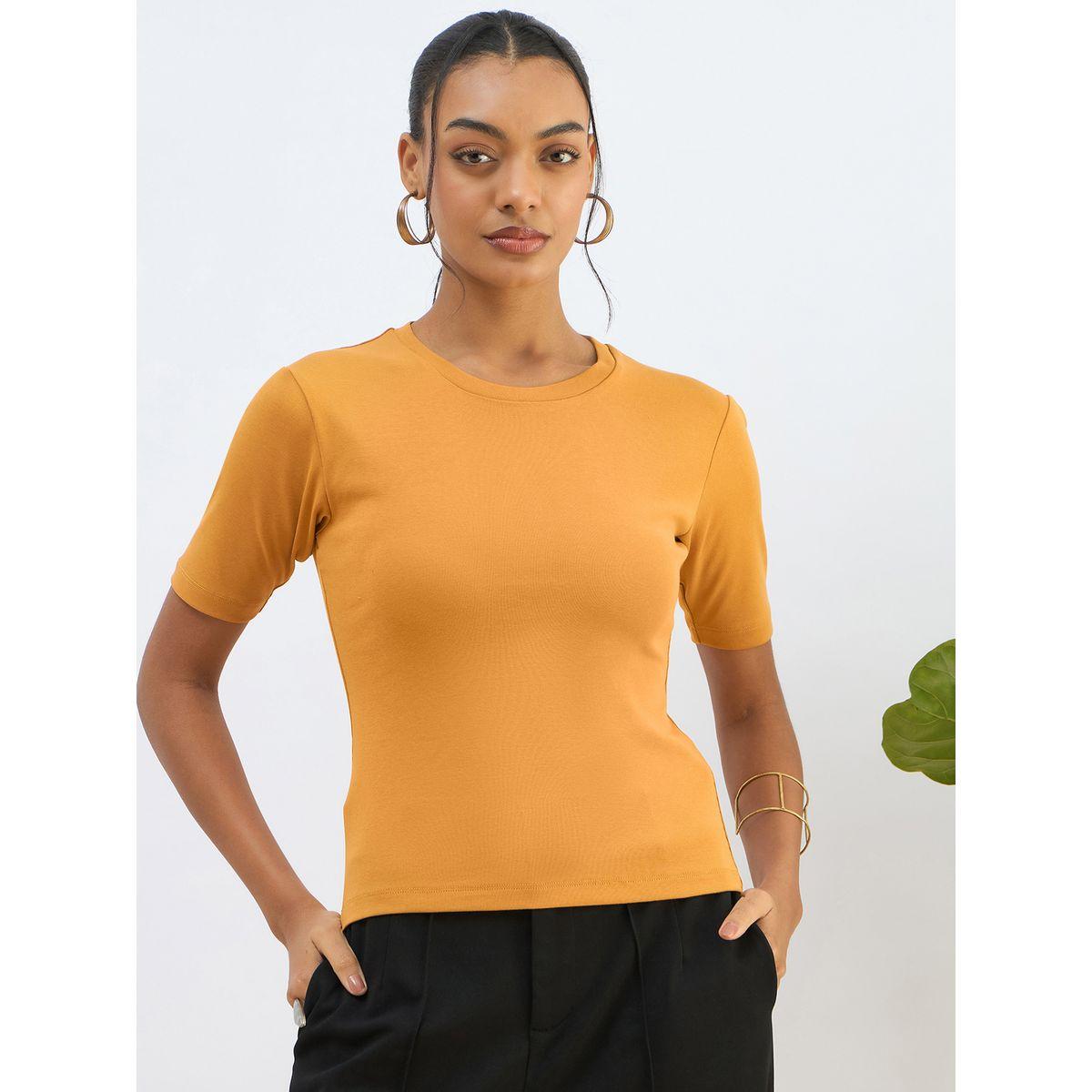 بلوزة مضلعة بأكمام قصيرة-women-clothing-shirtsandblouses-blouses-image-6