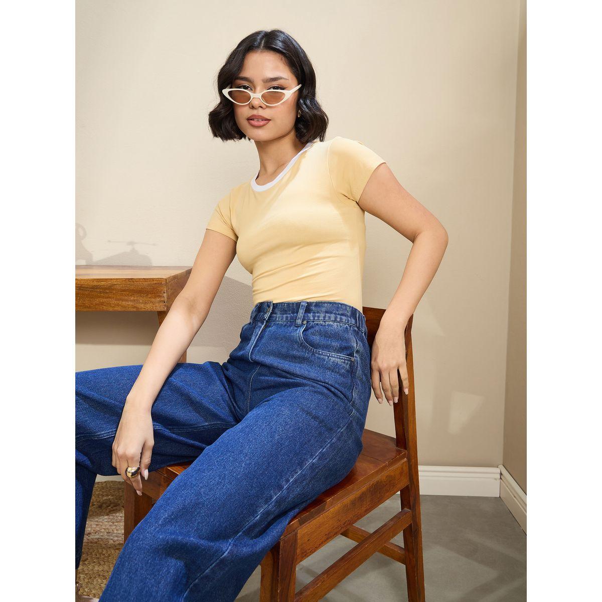 تيشيرت قصير بياقة دائرية-women-clothing-tshirts-image-2