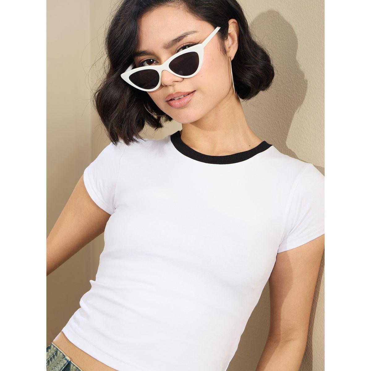 تيشيرت قصير بياقة دائرية-women-clothing-tshirts-image-1