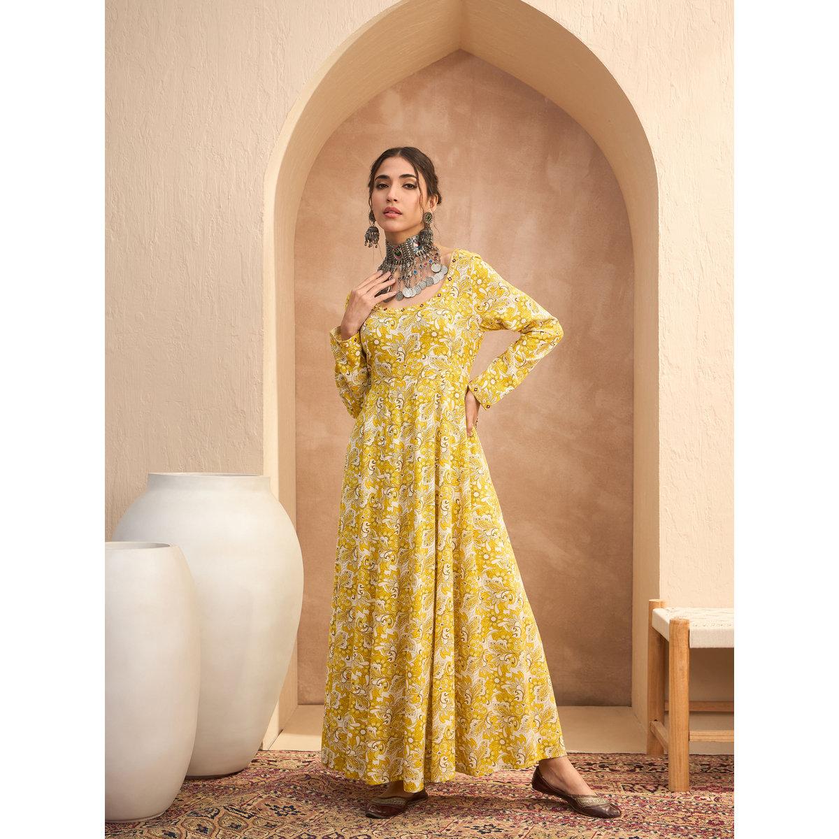 طقم من كورتا بطبعة زهور وبنطال-women-clothing-ethnicwear-kurtasets-image-8