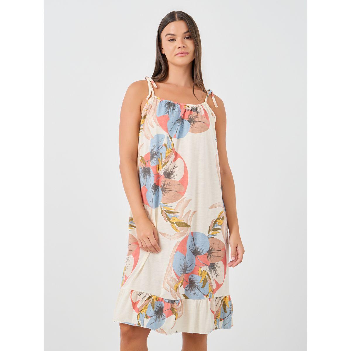 Styli Floral Print Ruffle Hem Strappy Slip Dress-women-clothing-nightwear-nighties-image-2