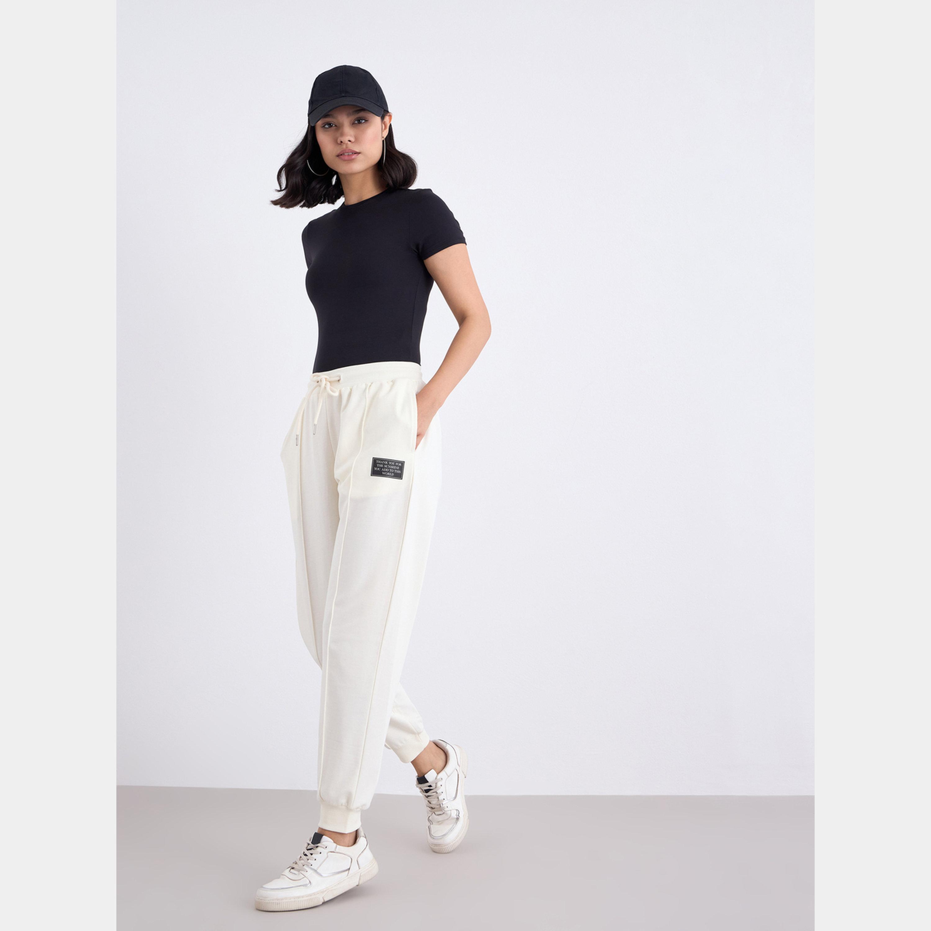 Styli Women Off-White Relaxed Fit Joggers-women-clothing-bottoms-joggers-image-2
