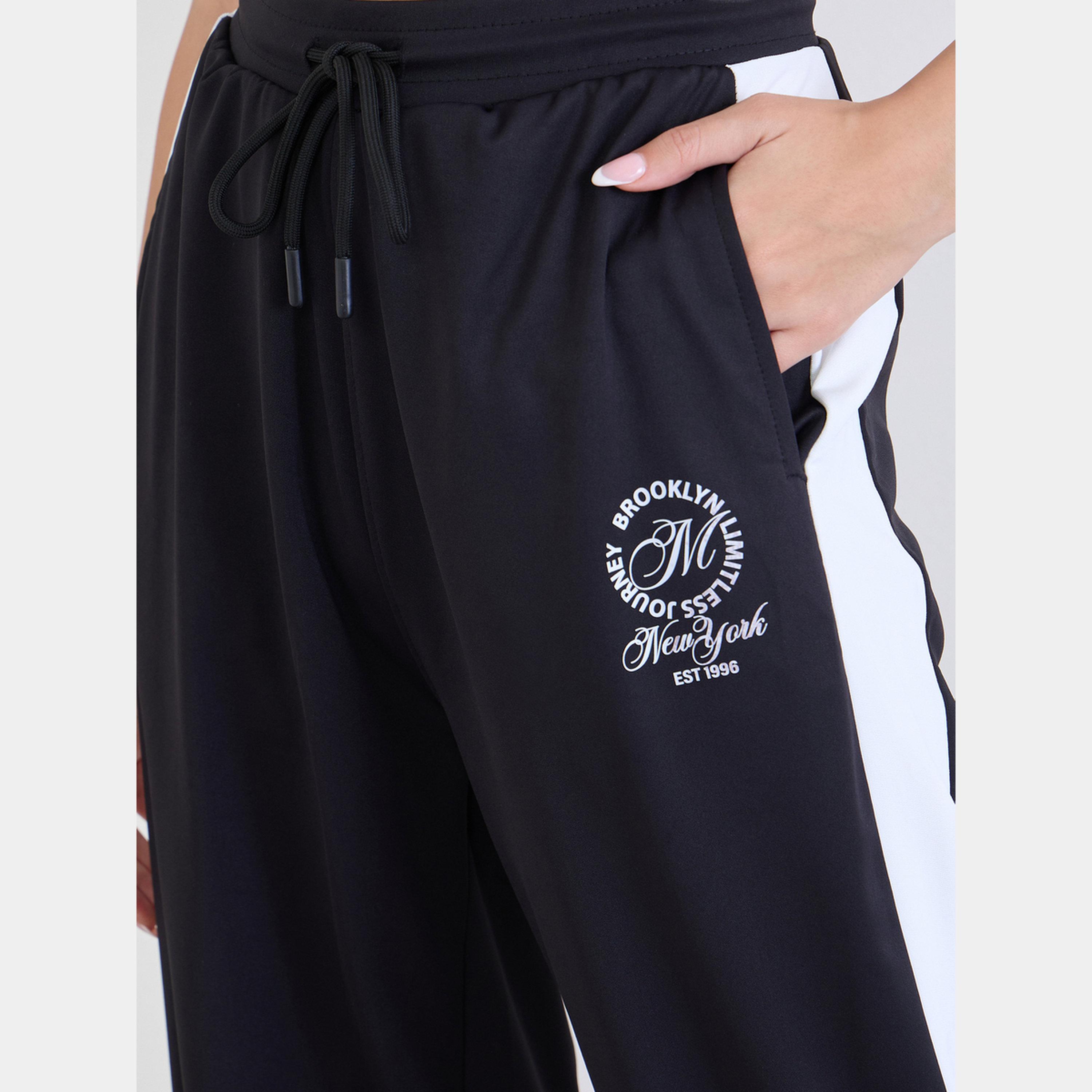 Styli Women Black Side Stripe Joggers-women-clothing-bottoms-joggers-image-4