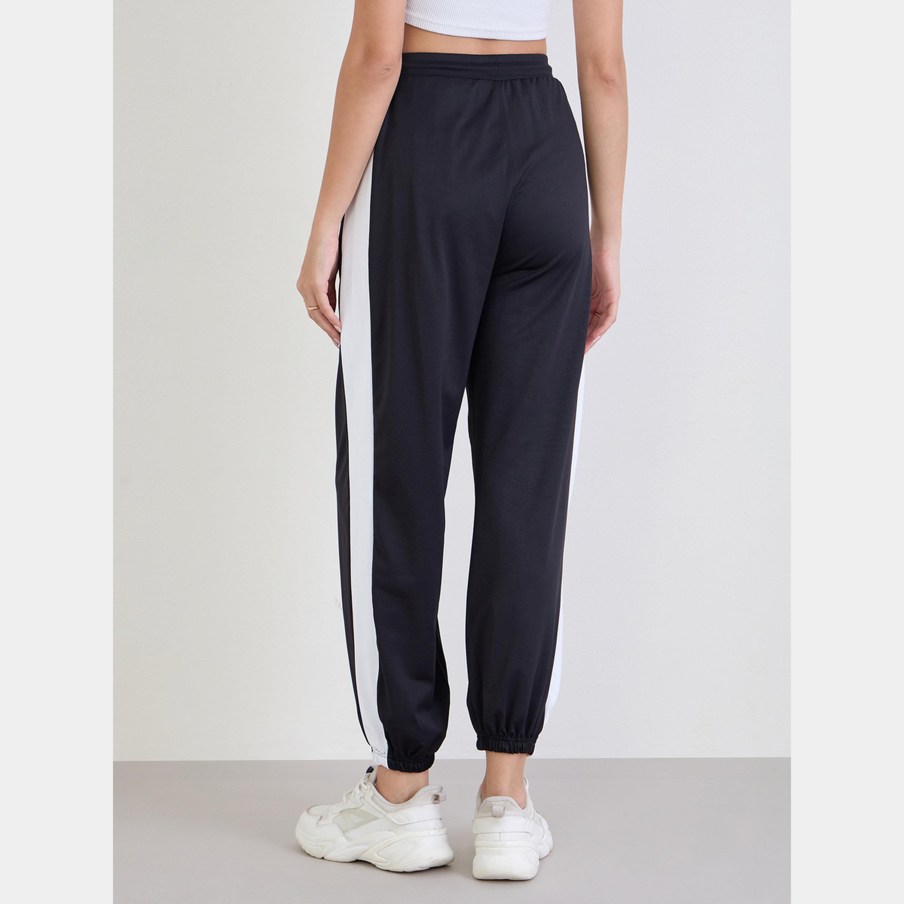 Styli Women Black Side Stripe Joggers-women-clothing-bottoms-joggers-image-5