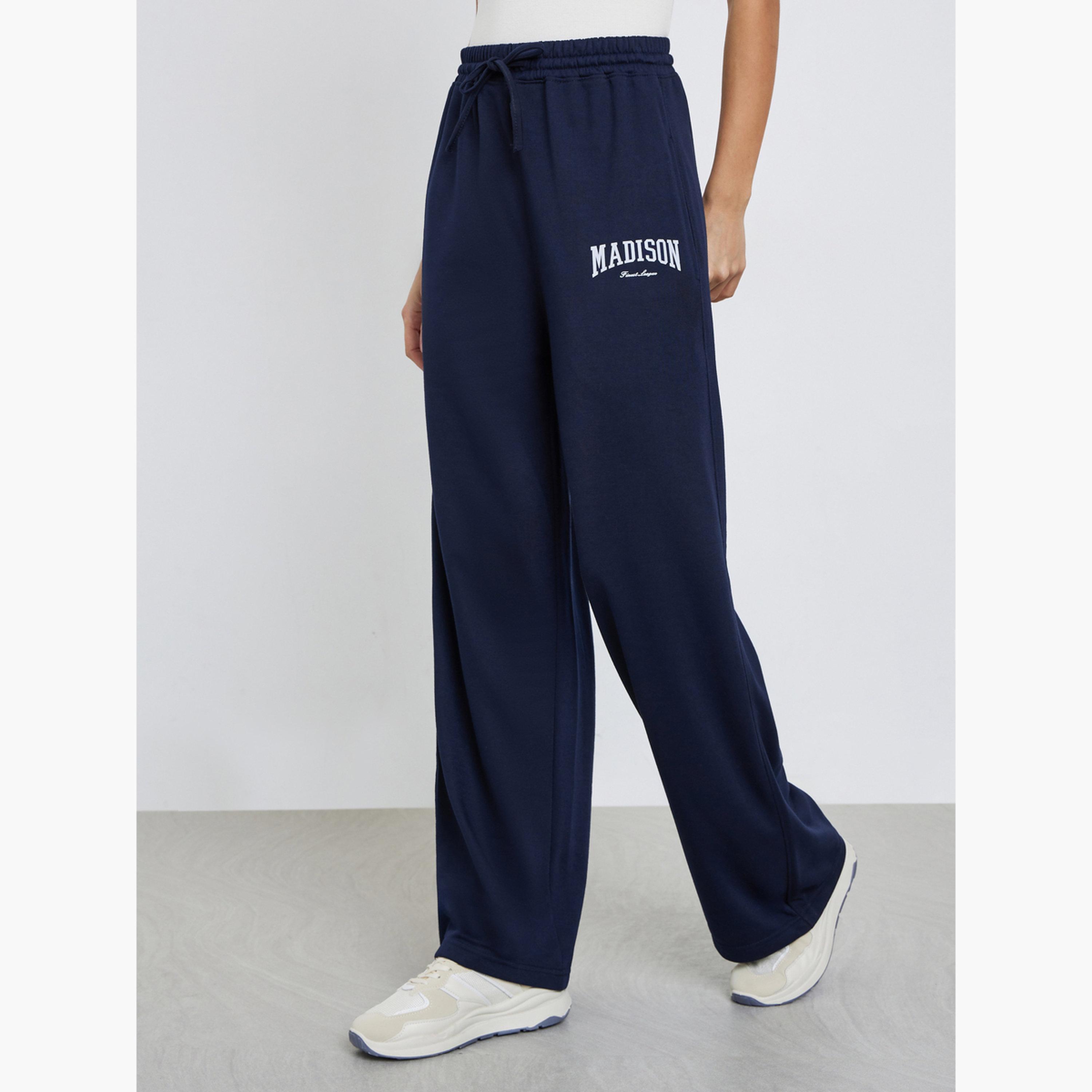 ستايلي - بنطال رياضي واسع الساق لون أزرق داكن للنساء-women-clothing-bottoms-joggers-image-1