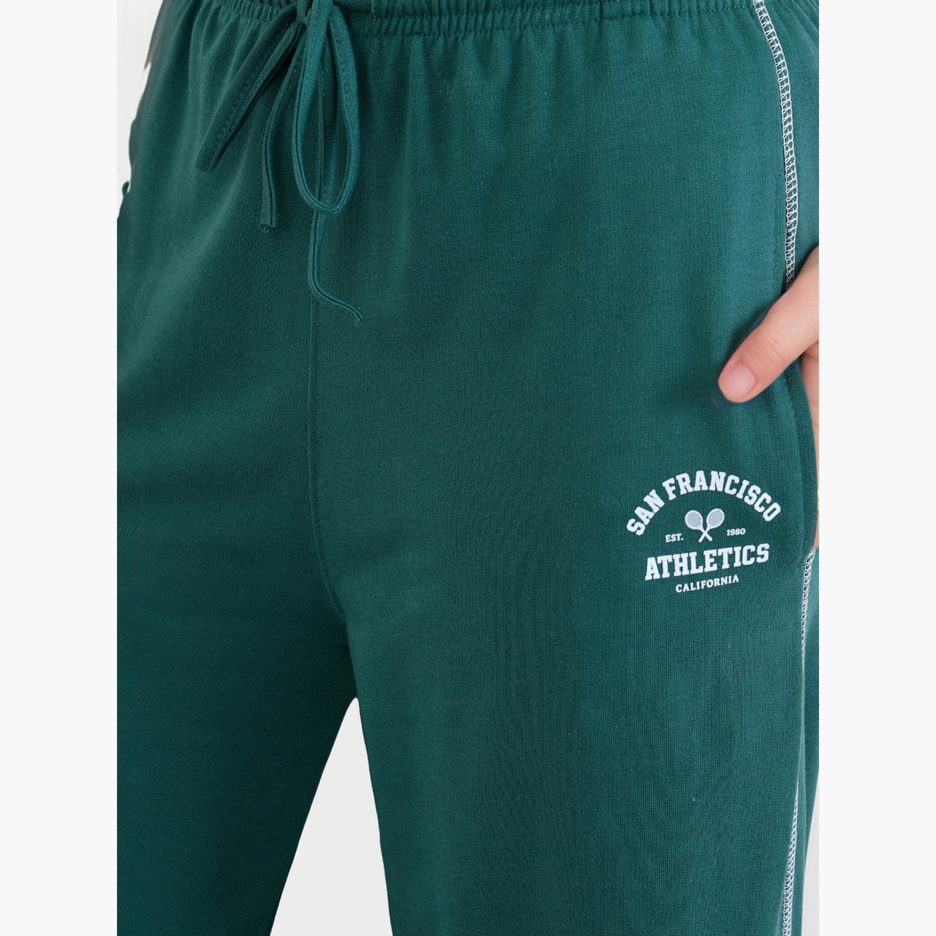 ستايلي - بنطال رياضي نسائي واسع الساق لون أخضر-women-clothing-bottoms-joggers-image-3