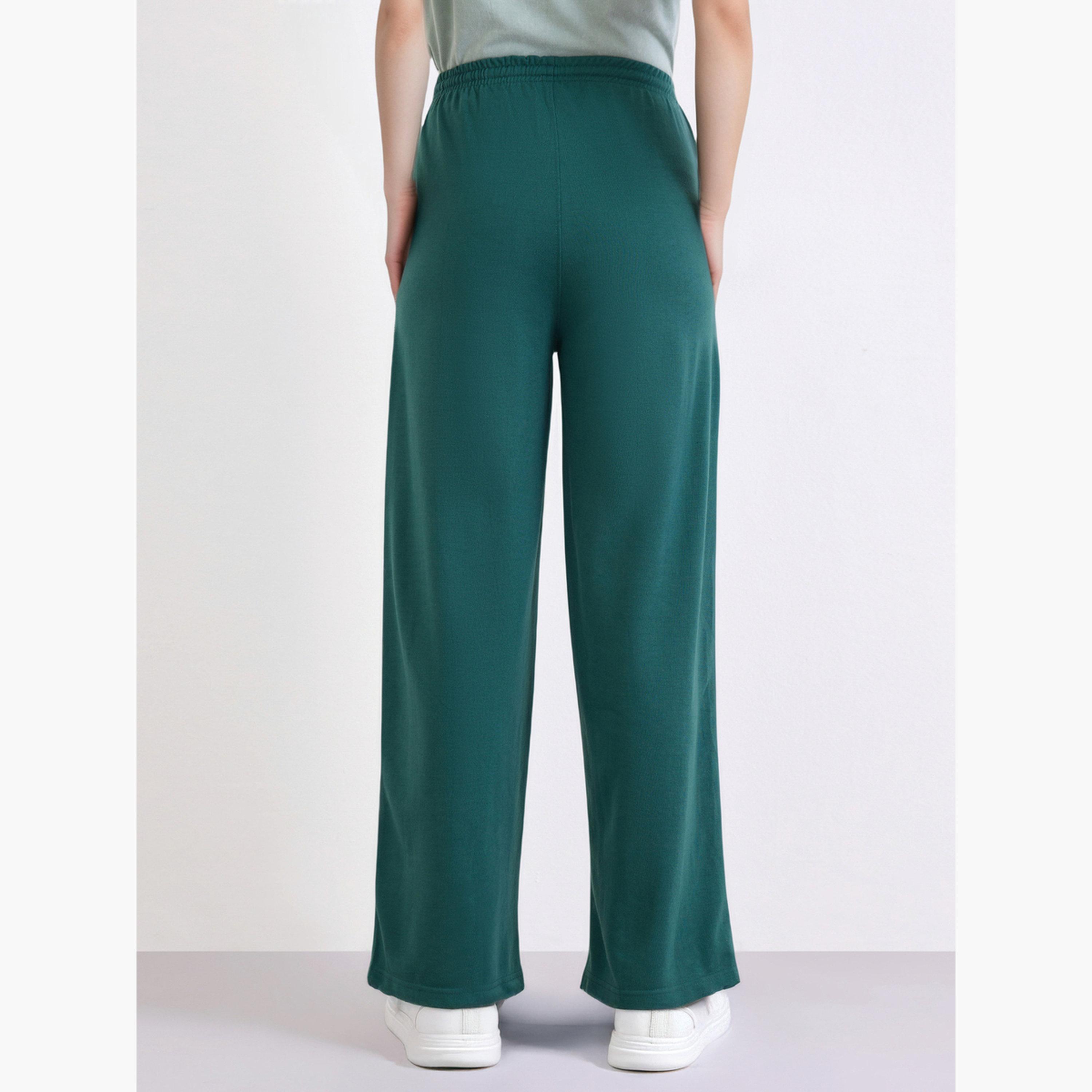 Styli Women Green Wide Leg Joggers-women-clothing-bottoms-joggers-image-4