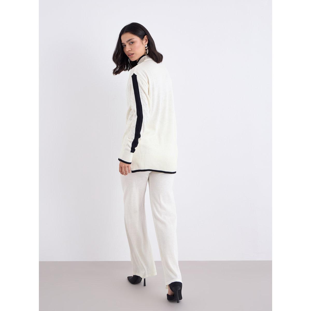 طقم منسق من بنطال وكنزة محبوكة-women-clothing-coordsets-image-4