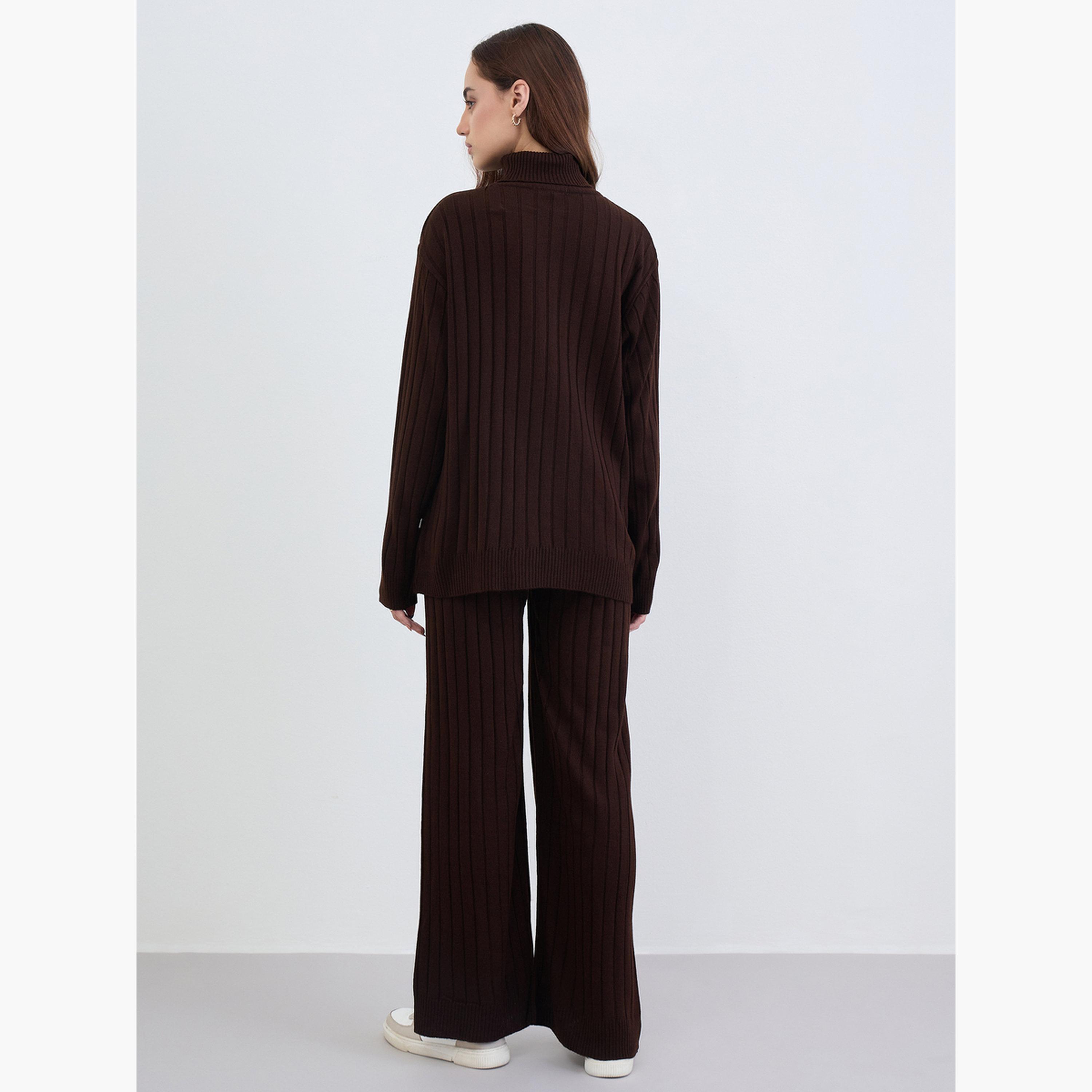 Styli Longline Turtle Neck Knit Sweater and Pants Co-Ords-women-clothing-coordsets-image-5