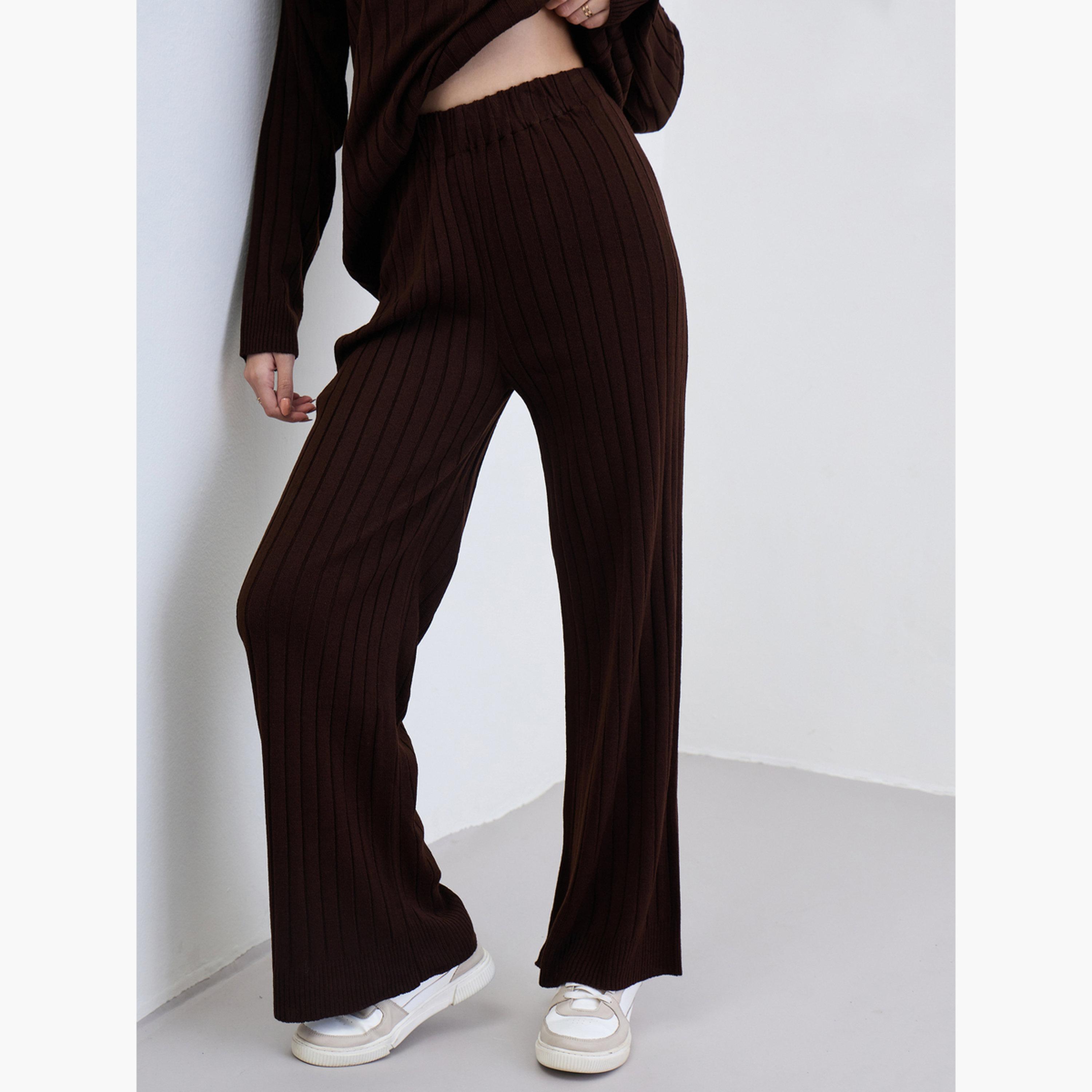 ستايلي - سترة طويلة محبوكة برقبة عالية وبنطال منسقان-women-clothing-coordsets-image-6