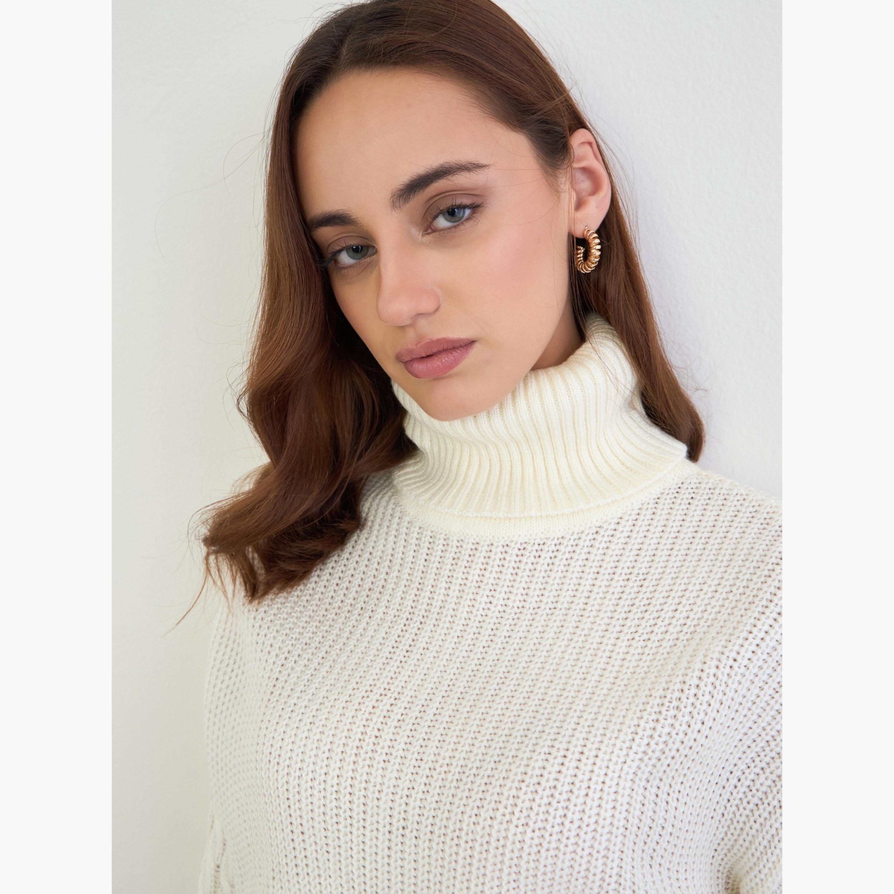 ستايلي - سترة طويلة كابل كريمية بياقة مدورة-women-clothing-cardigansandjumpers-jumpers-image-2