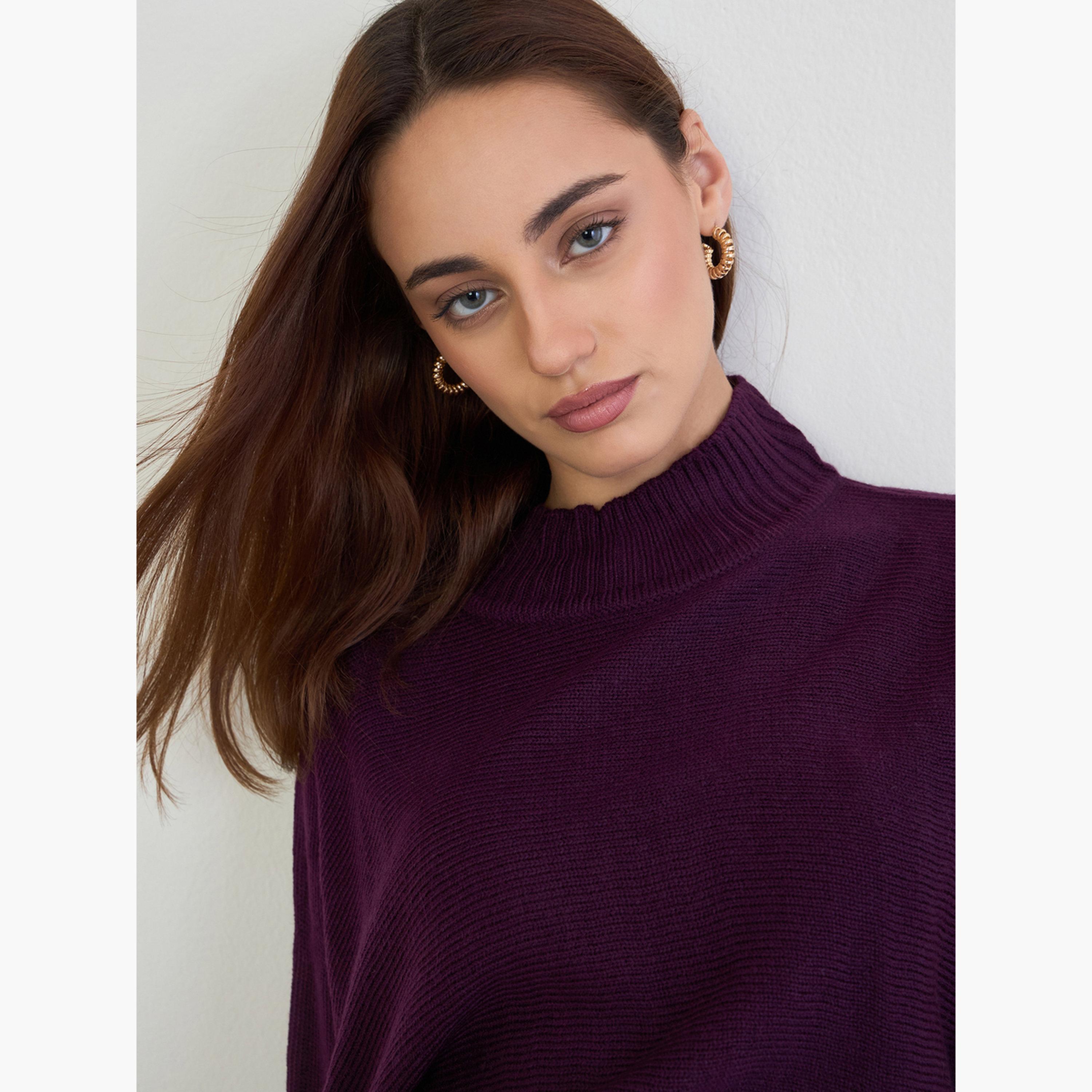 Styli Women Purple Oversized Knit Sweater-women-clothing-cardigansandjumpers-jumpers-image-4