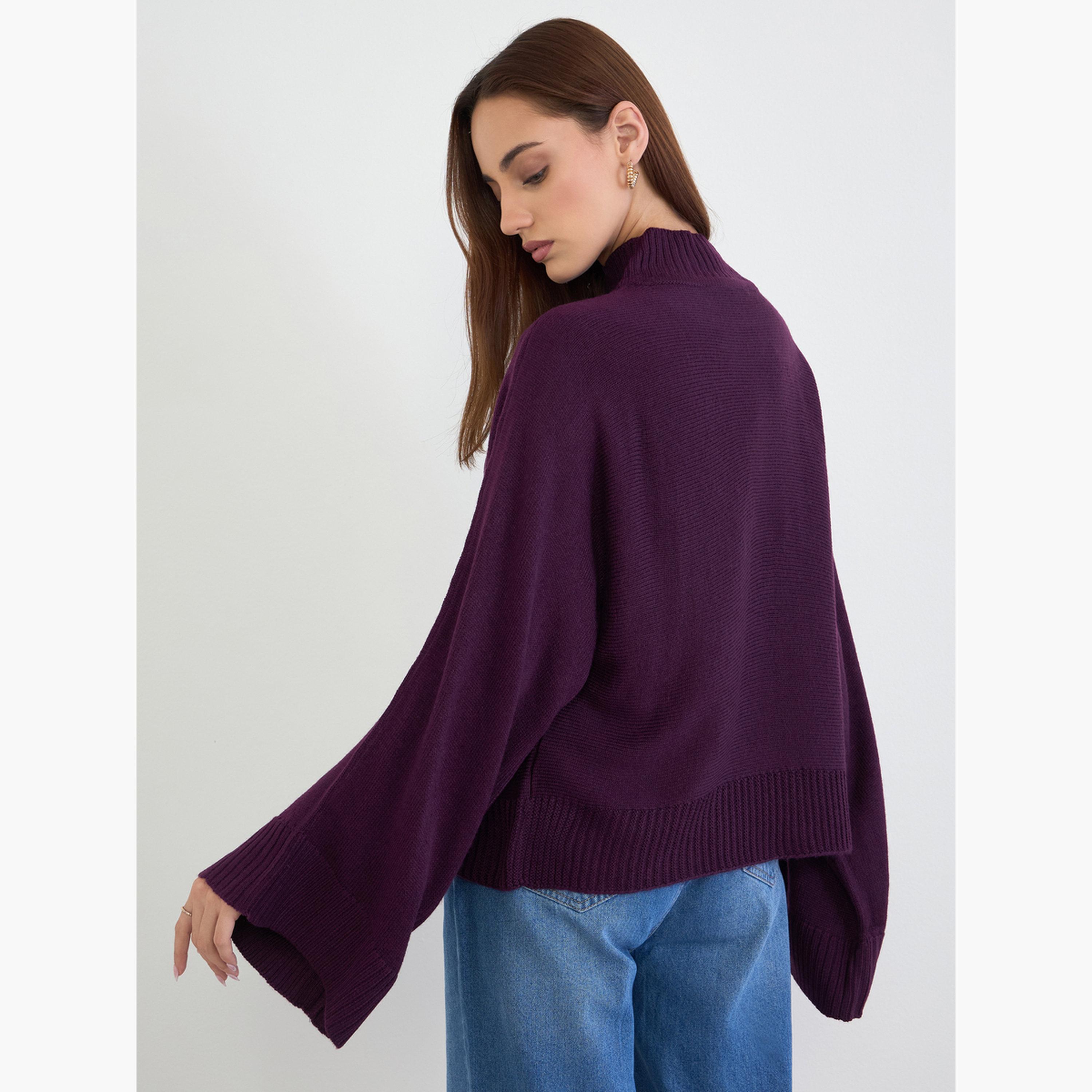 Styli Women Purple Oversized Knit Sweater-women-clothing-cardigansandjumpers-jumpers-image-5