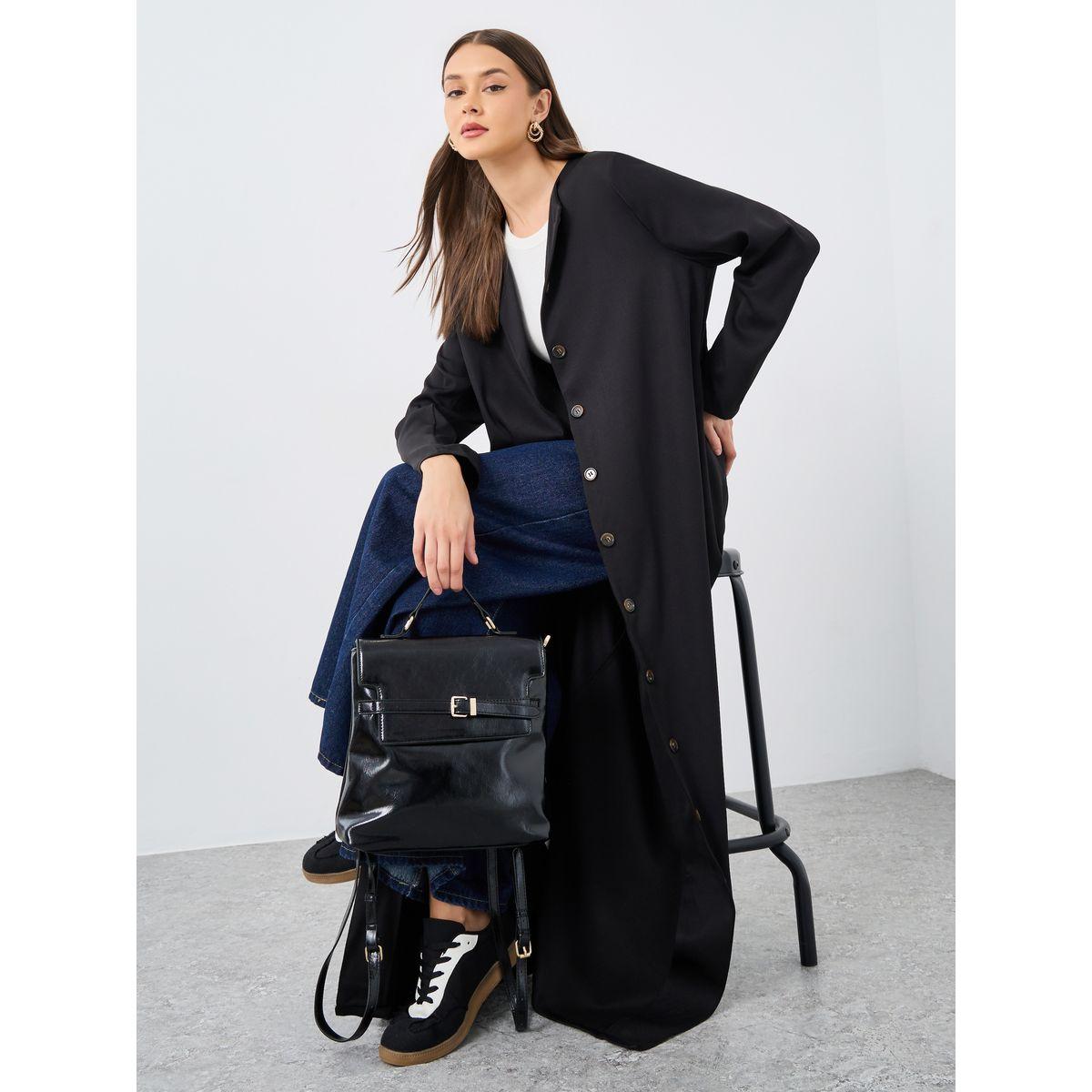 عباية سادة بياقة دائرية وأزرار-women-arabicclothing-abayas-image-1