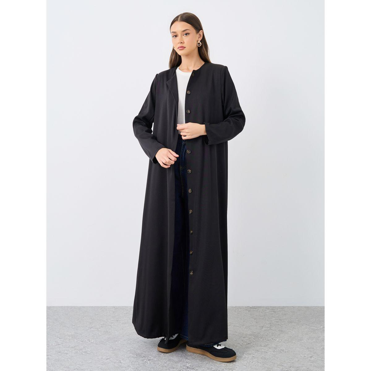 عباية سادة بياقة دائرية وأزرار-women-arabicclothing-abayas-image-2