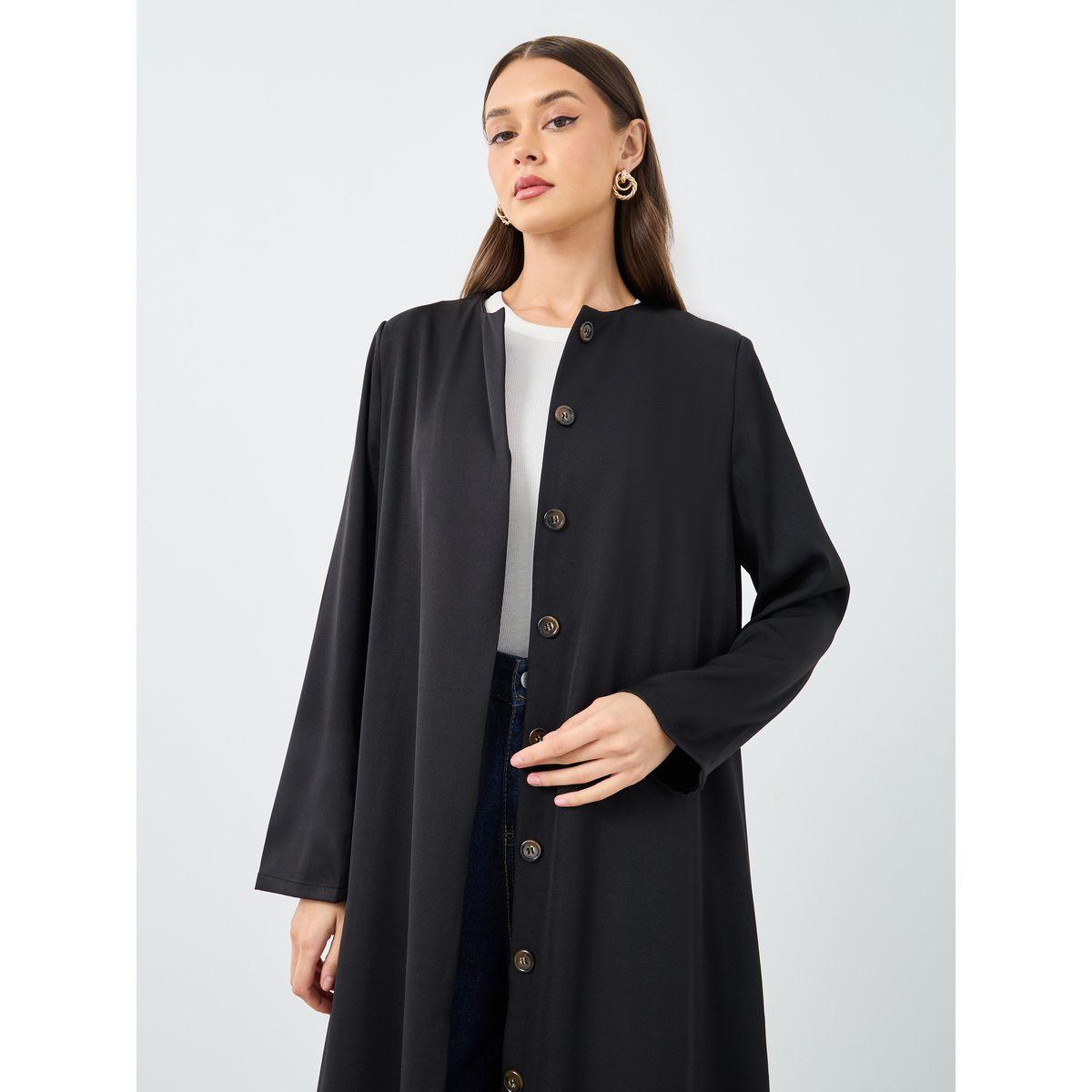 عباية سادة بياقة دائرية وأزرار-women-arabicclothing-abayas-image-3