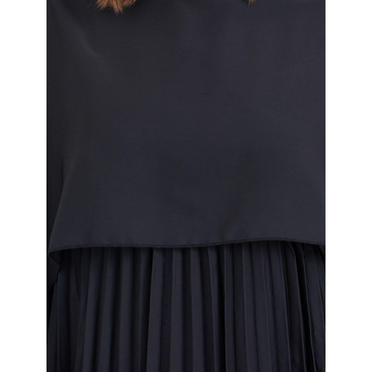 Styli Solid Cape Sleeve Pleated Detail Maxi Dress-women-clothing-dresses-image-4