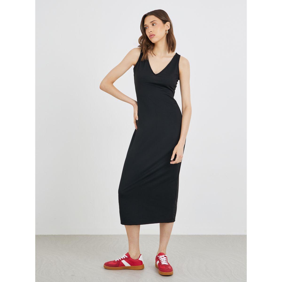 طقم منسق من فستان ميدي بديكون مع سويت شيرت سادة-women-clothing-coordsets-image-4
