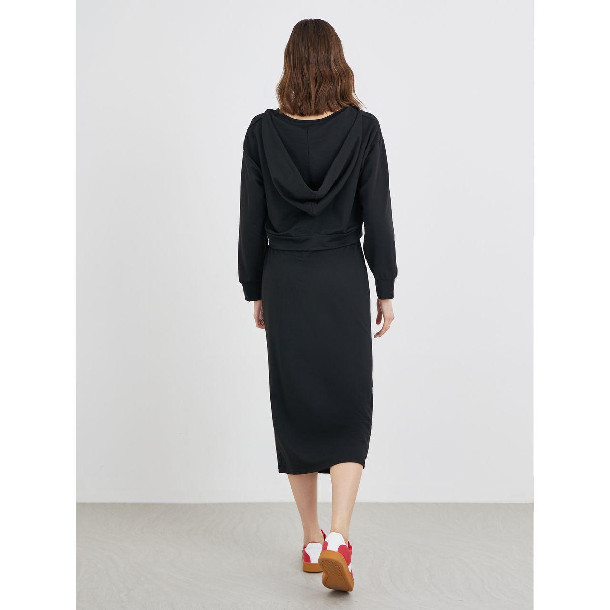 طقم منسق من فستان ميدي بديكون مع سويت شيرت سادة-women-clothing-coordsets-image-5