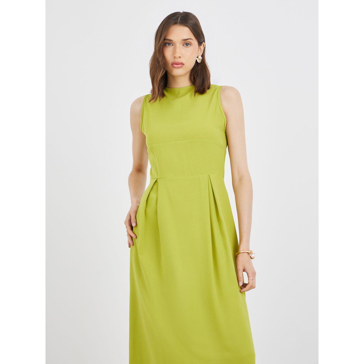 فستان طويل سادة بلا أكمام مع كسرات-women-clothing-dresses-image-3