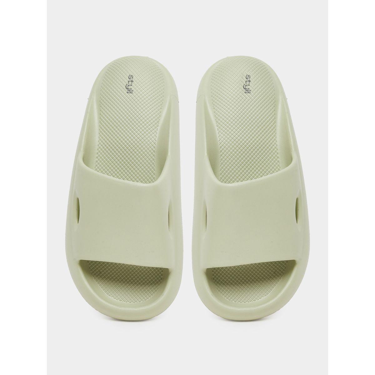 Styli Women Green Basic Comfort Slides-women-shoes-flipflopsandslides-image-5